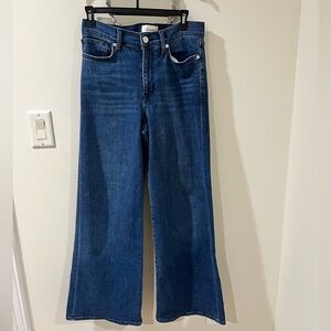 FRAME Slim Palazzo Dark Blue Jeans High Waist Wide Leg  Jeans